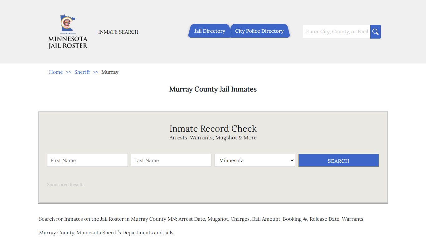 Murray County Jail Inmates | Jail Roster Search - MinnesotaJailRoster.com